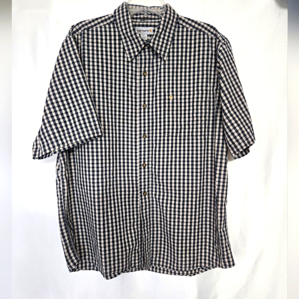 Carhartt Black/Tan Short Sleeve Workwear Summer Shirt Size XL